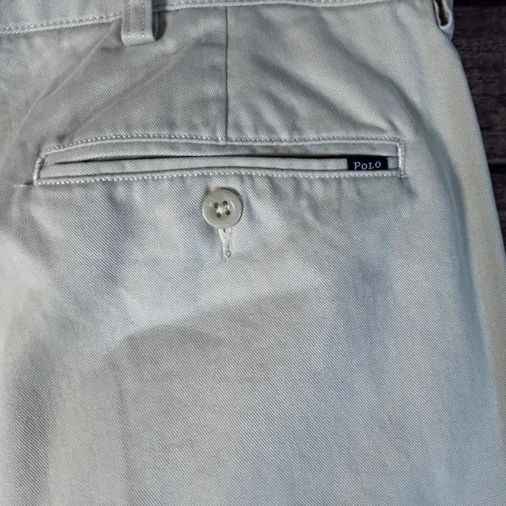 Polo Ralph Lauren Slim Fit Chino Pants Mens 38x30 Tan Khaki Cotton Flat Front